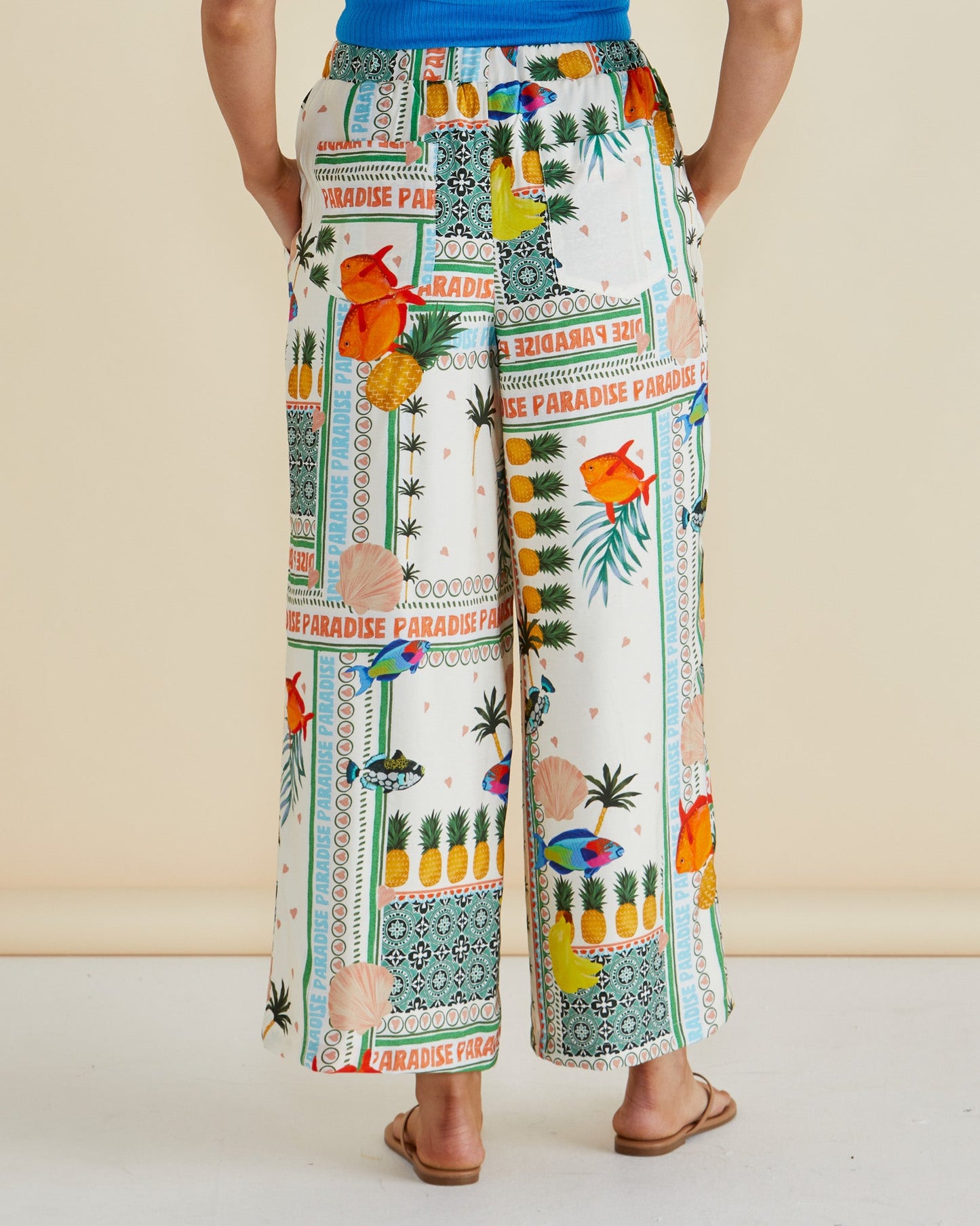 Betty Basics Sable Wide Leg Pant (Paradise Print)