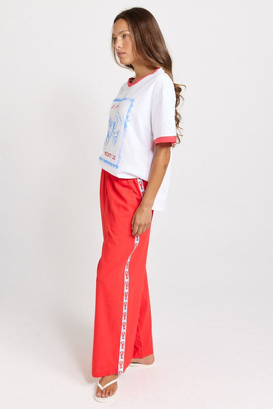 Betty Basics Sable Wide Leg Pant (Red)