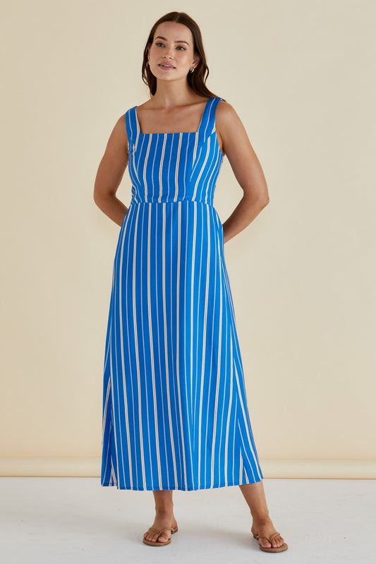 Image of Dresses. Productname: Betty Basics Tegan Midi Dress Blue Stripe in Blue Stripe colour by brand - Betty Basics