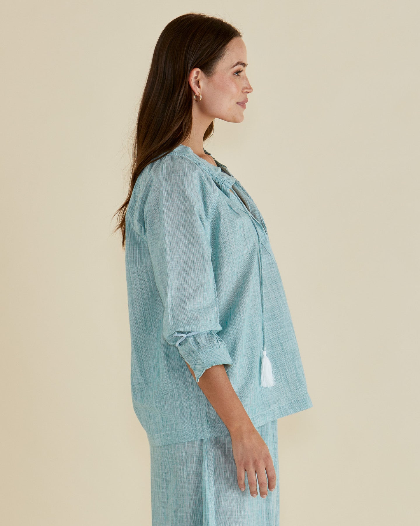 Betty Basics Charli Blouse (Green Stripe)
