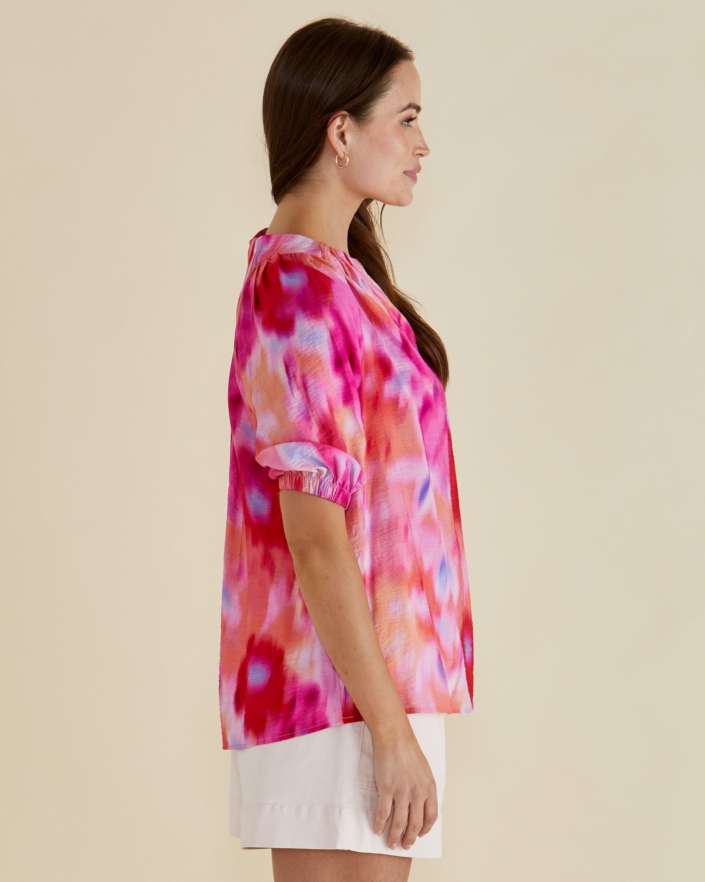 Betty Basics Joanne Blouse (Floral Abstract Print)