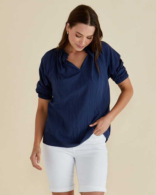 Image of Blouses. Productname: Betty Basics Joanne Blouse Navy Blue in Navy Blue colour by brand - Betty Basics