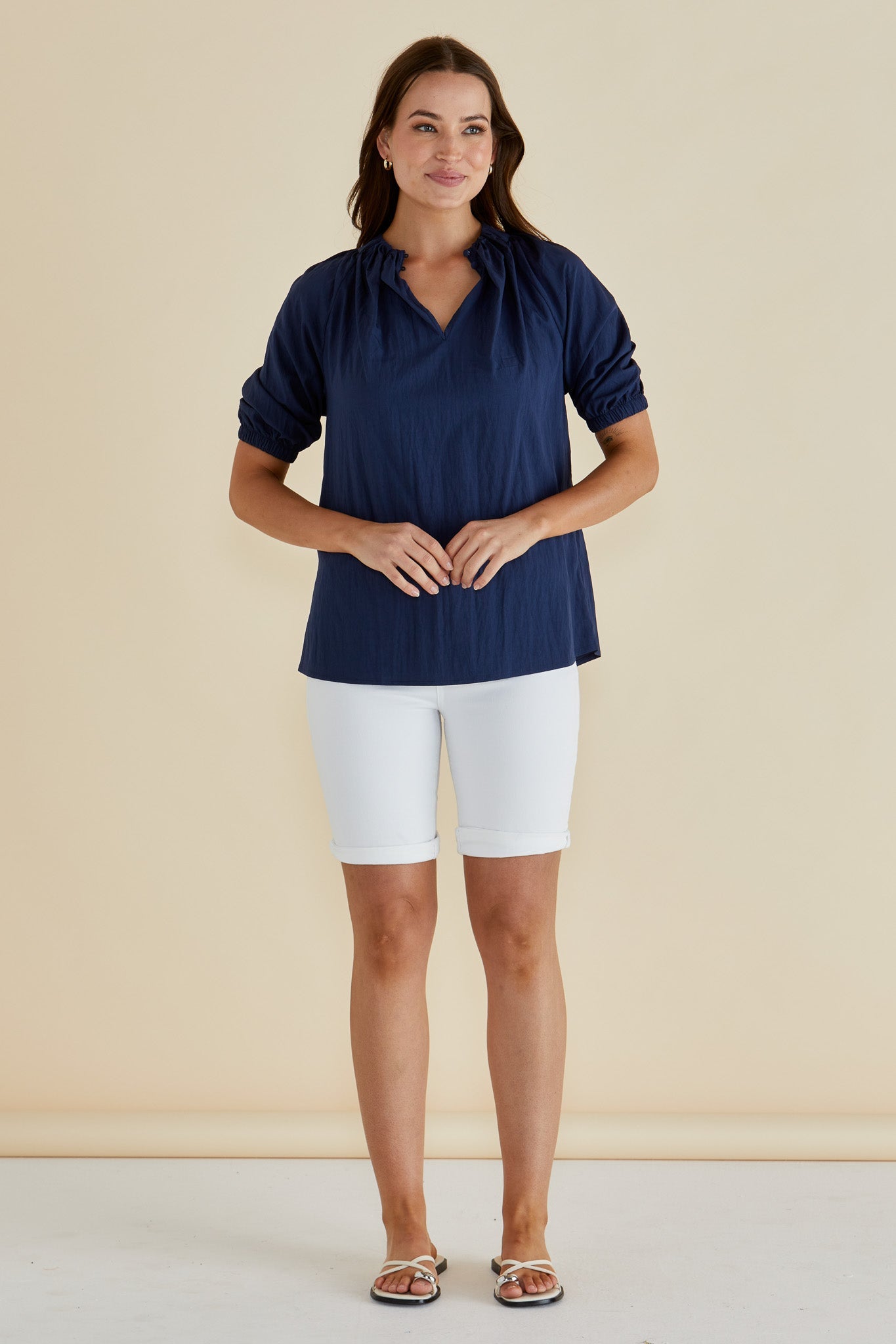 Betty Basics Joanne Blouse (Navy Blue)