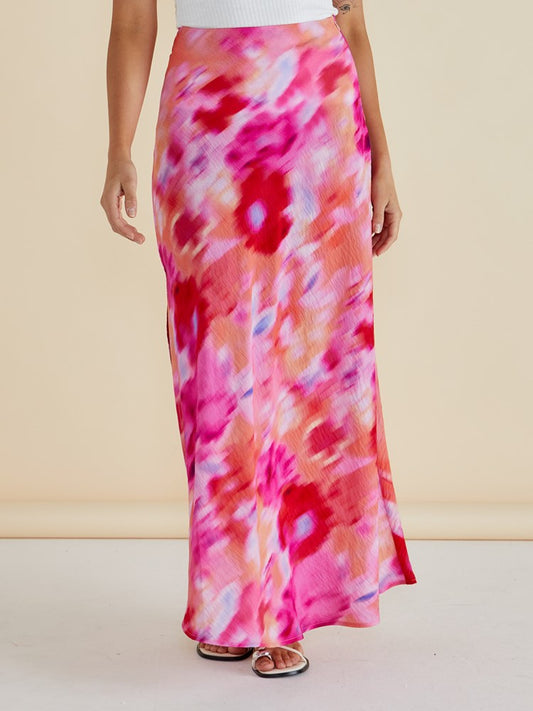 Image of a model wearing Skirts. Productname: Betty Basics Mindy Skirt Floral Abstract Print in Floral Abstract Print colour by brand - Betty Basics