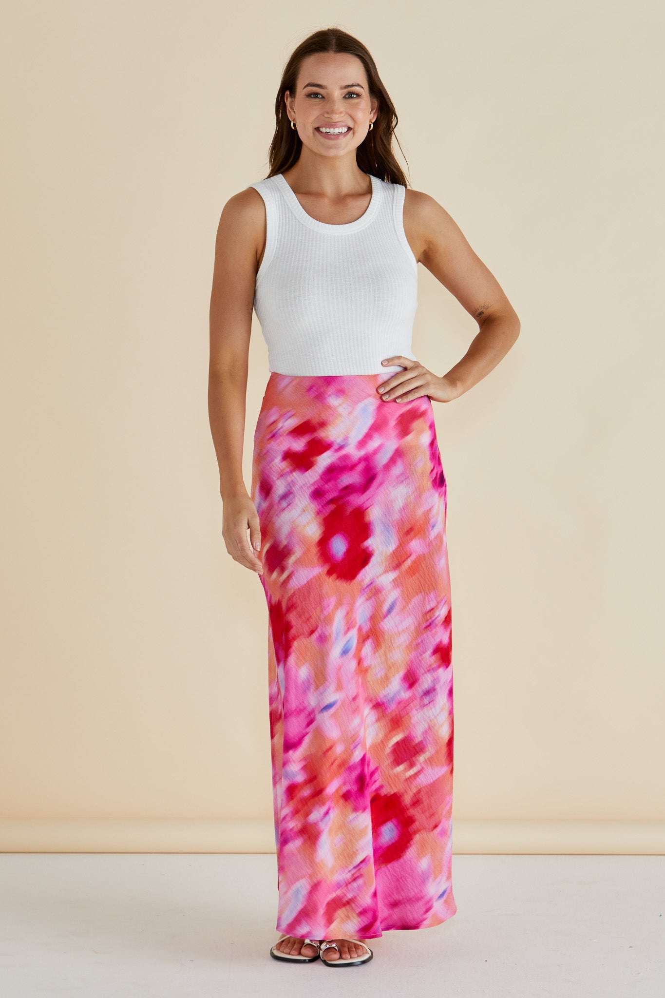 Betty Basics Mindy Skirt (Floral Abstract Print)