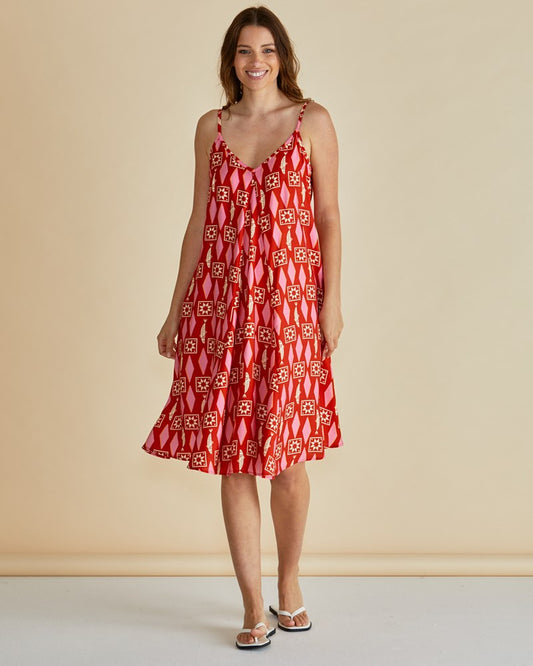 Image of Dresses. Productname: Betty Basics Harriet Dress Sardinia Geo Print in Sardinia Geo Print colour by brand - Betty Basics