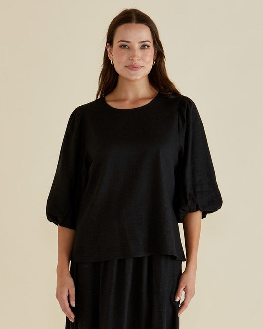 Image of Blouses. Productname: Betty Basics Belize Blouse Black in Black colour by brand - Betty Basics