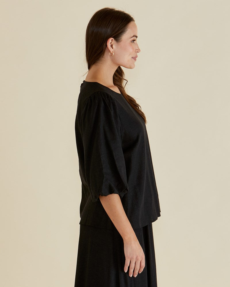 Betty Basics Belize Blouse (Black)
