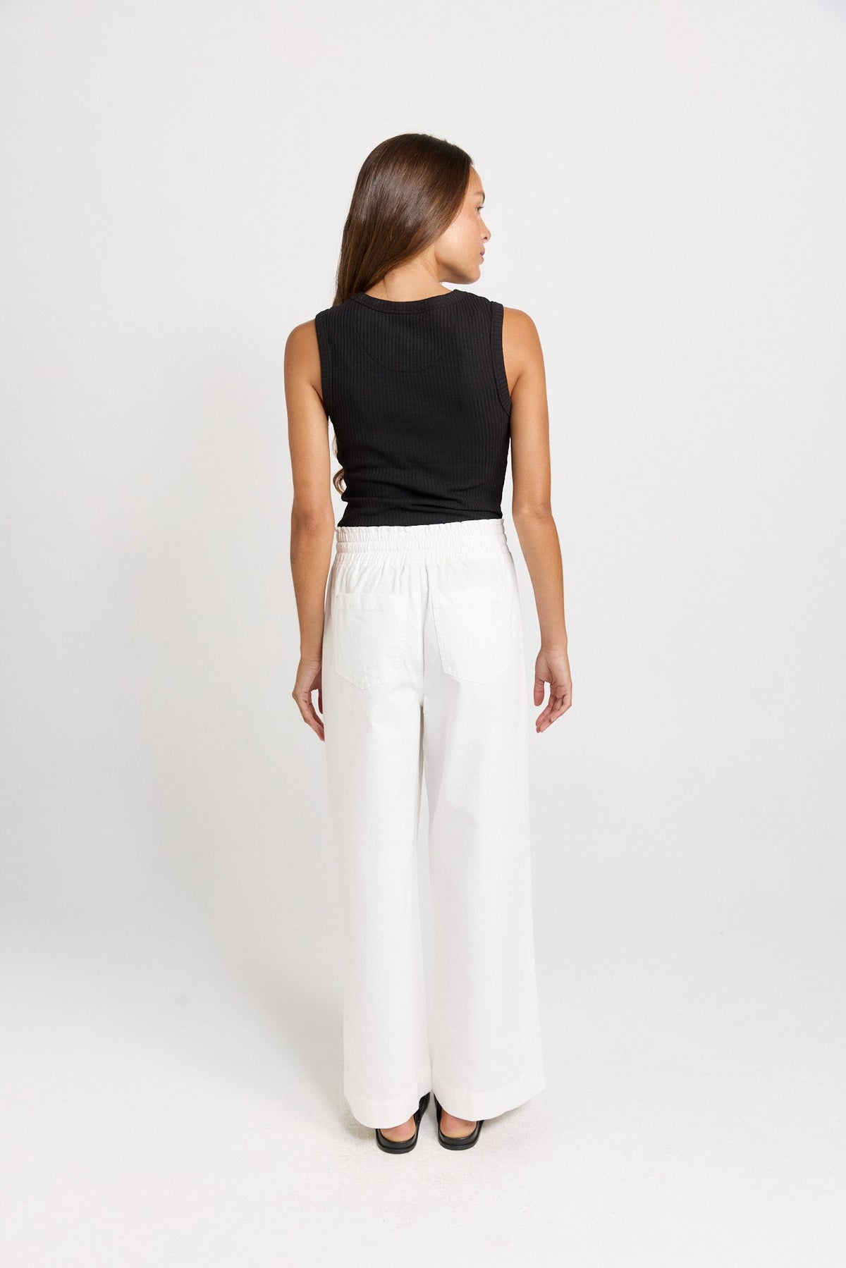 Betty Basics Saffra Wide Leg Jean (White)