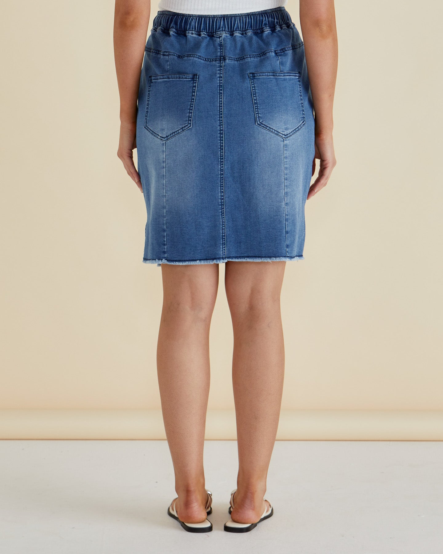 Betty Basics Augie Denim Skirt (Denim Blue)