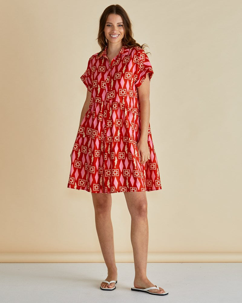 Betty Basics Copacabana Shirt Dress (Sardinia Geo Print)