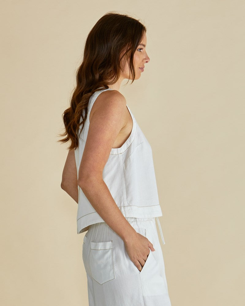 Betty Basics Copacabana Shell Top (White)