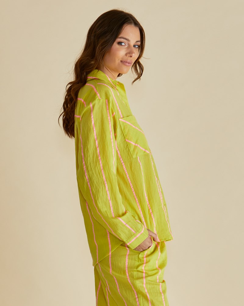 Betty Basics Hayman Shirt (Yellow/Pink Stripe)