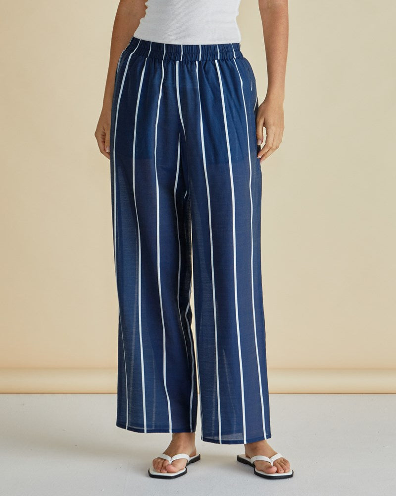 Betty Basics Hayman Pant (Navy/White Stripe)