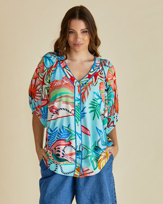 Image of Shirts. Productname: Betty Basics Rio Reef Shirt Rio Reef Print in Rio Reef Print colour by brand - Betty Basics