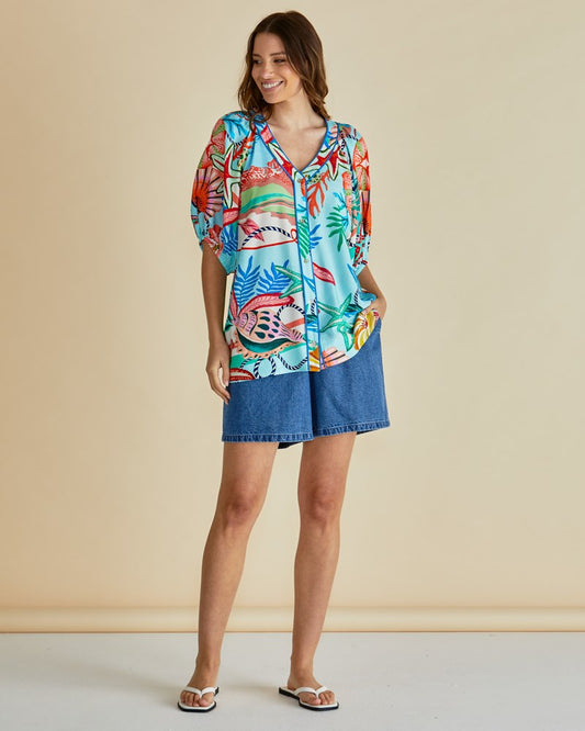 Betty Basics Rio Reef Shirt (Rio Reef Print)