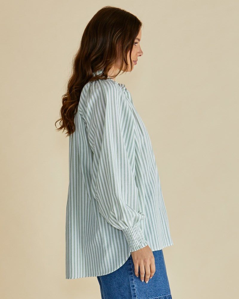 Betty Basics Romi Shirt (Green Stripe)
