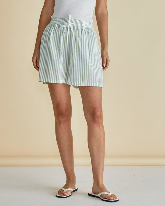 Betty Basics Jovie Shorts (Green Stripe)
