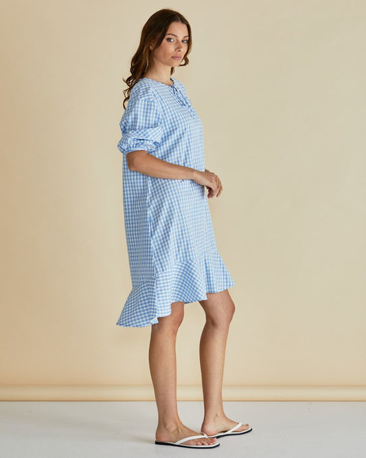 Betty Basics Livvy Dress (Blue Gingham)