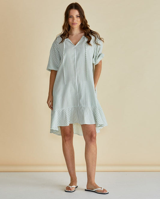 Image of Dresses. Productname: Betty Basics Livvy Dress Green Stripe in Green Stripe colour by brand - Betty Basics