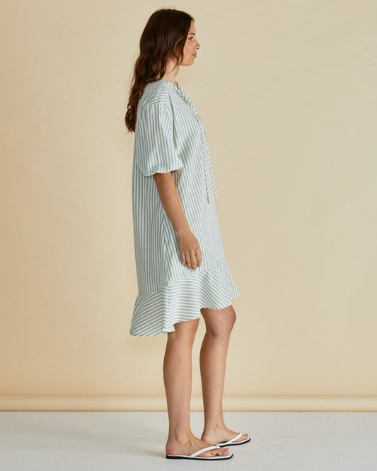 Betty Basics Livvy Dress (Green Stripe)