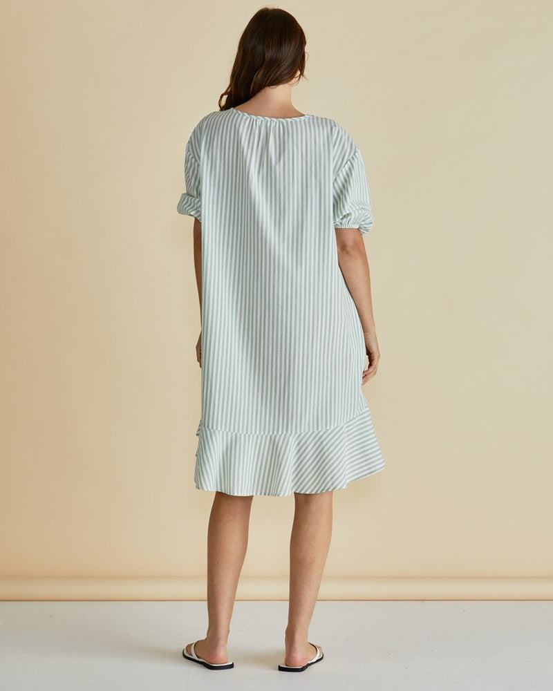 Betty Basics Livvy Dress (Green Stripe)
