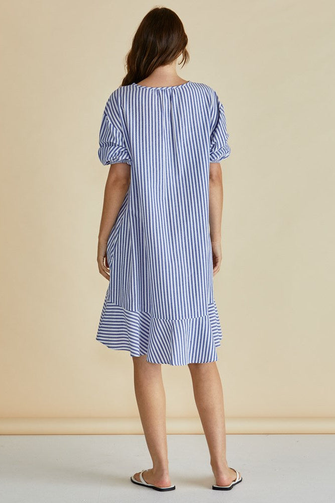 Betty Basics Livvy Dress (Navy Stripe)
