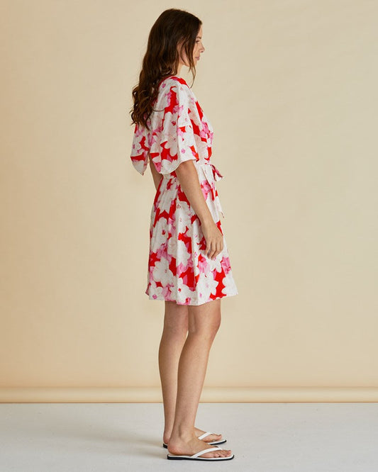 Betty Basics Gwenda Dress (Red Floral Print)