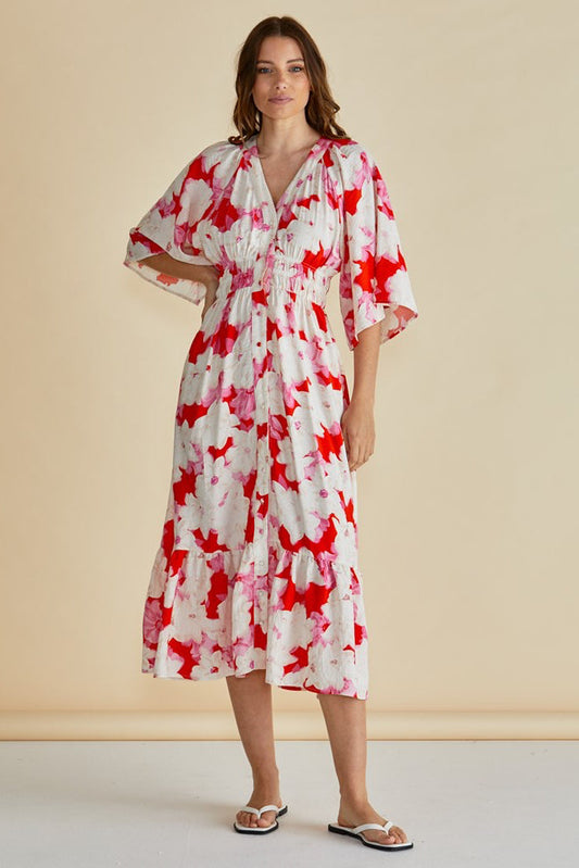 Image of Dresses. Productname: Betty Basics Moxie Dress Red Print Floral in Red Floral Print colour by brand - Betty Basics