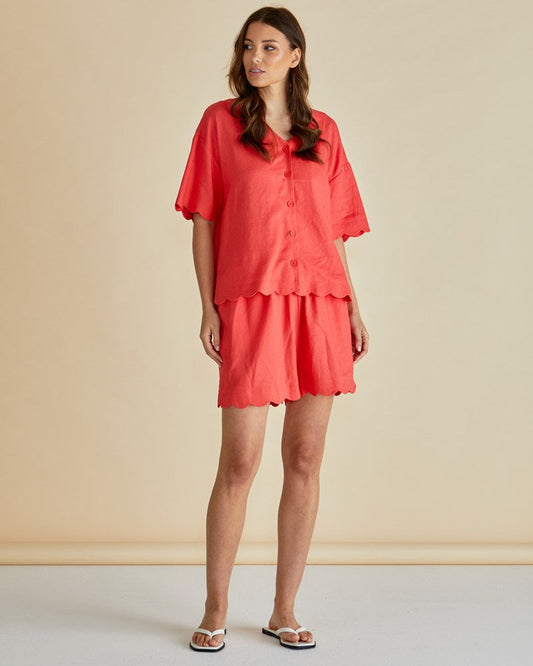 Betty Basics Scarlett Shirt (Red)