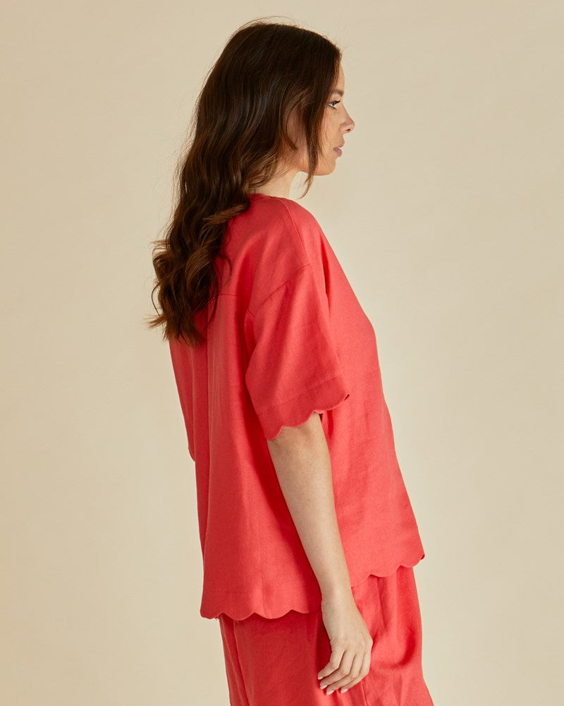 Betty Basics Scarlett Shirt (Red)