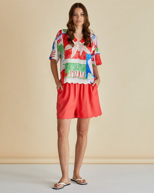 Betty Basics Scarlett Shirt (Seashell Print)