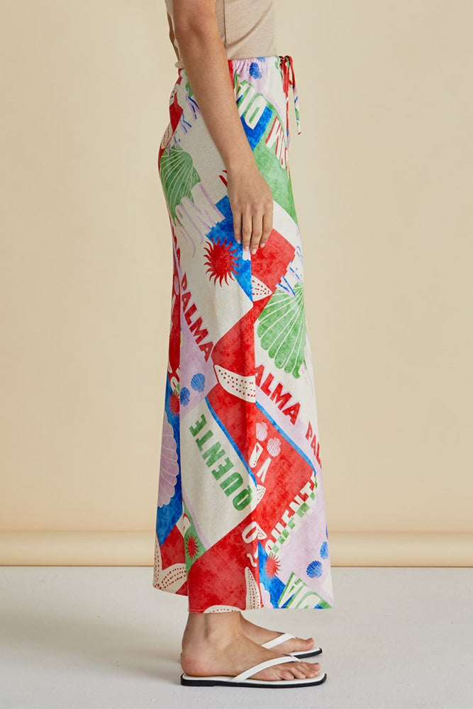 Betty Basics Brooke Bias Skirt (Seashell Print)