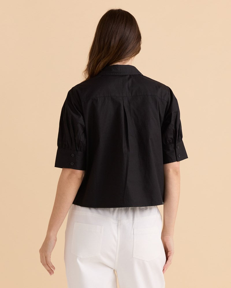 Betty Basics Reagan Poplin Shirt (Black)
