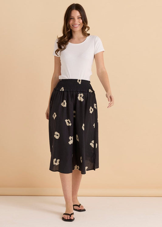 Betty Basics Reagan Poplin Skirt (Leopard Print)