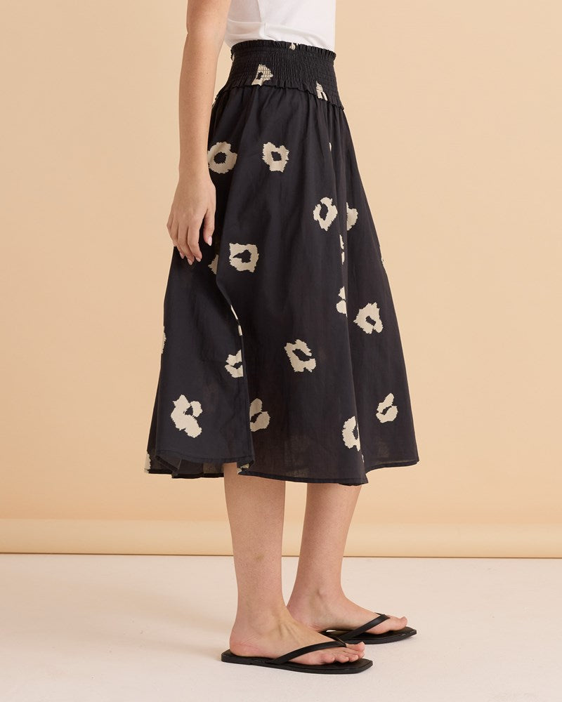 Betty Basics Reagan Poplin Skirt (Leopard Print)