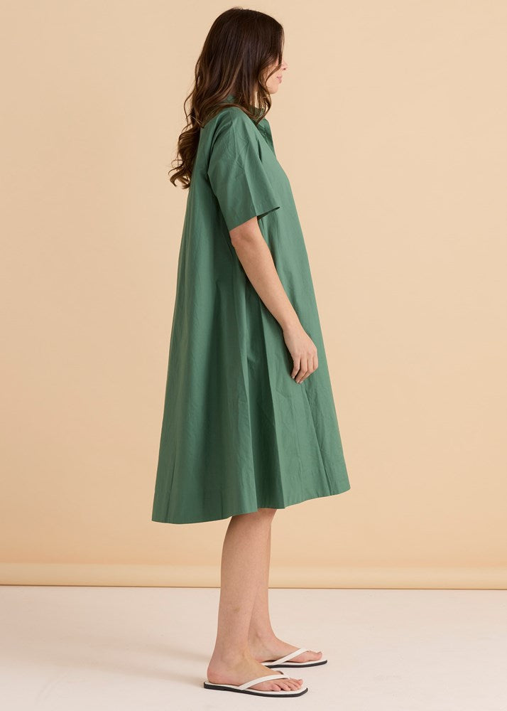 Betty Basics Savannah Swing Shirt Dress (Green)