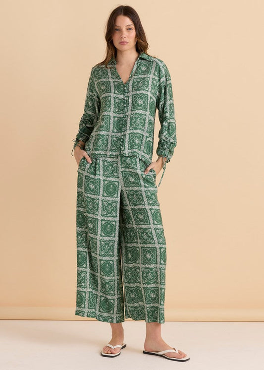 Betty Basics Belinda Blouse (Floral Tile Print)