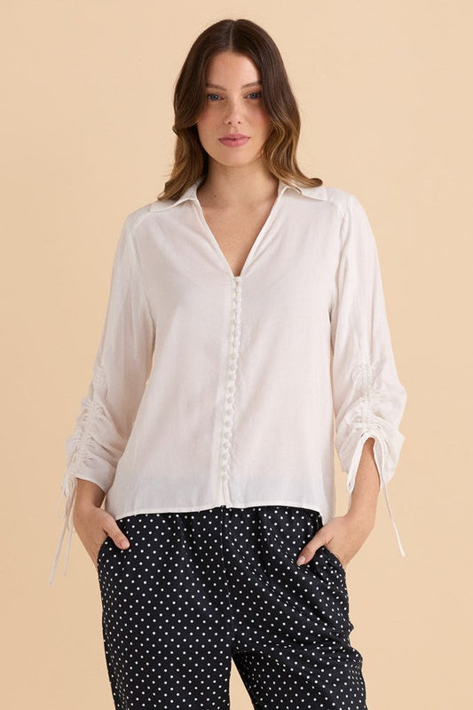 Image of Blouses. Productname: Betty Basics Belinda Blouse White in White colour by brand - Betty Basics