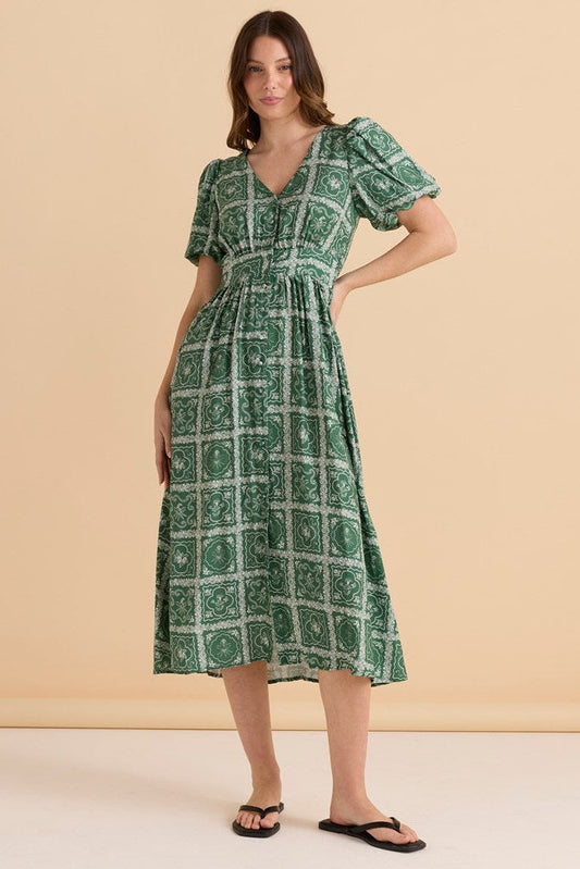 Betty Basics Dahlia Dress (Floral Tile Print)