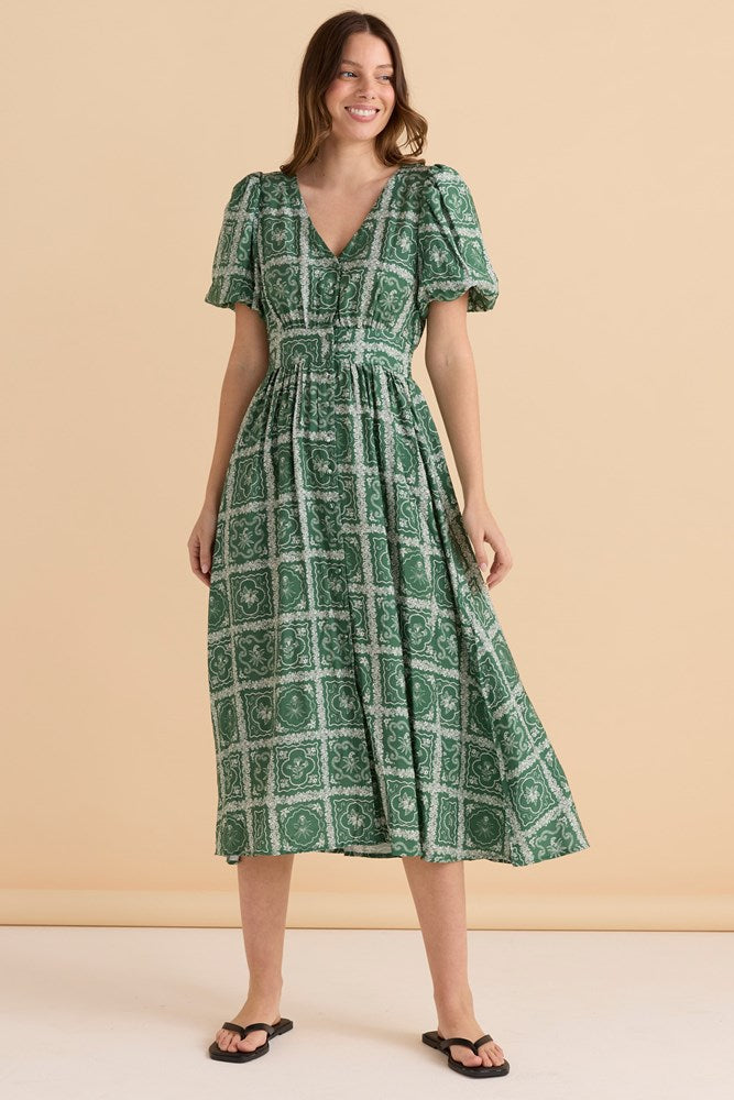 Betty Basics Dahlia Dress (Floral Tile Print)