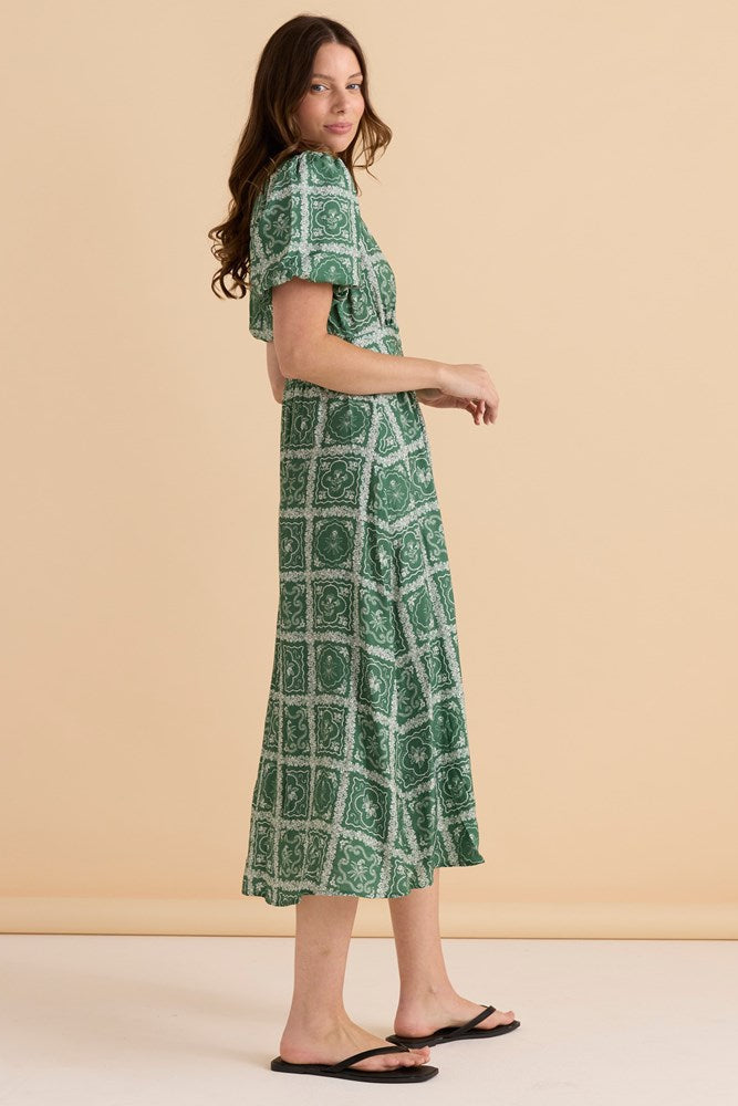 Betty Basics Dahlia Dress (Floral Tile Print)