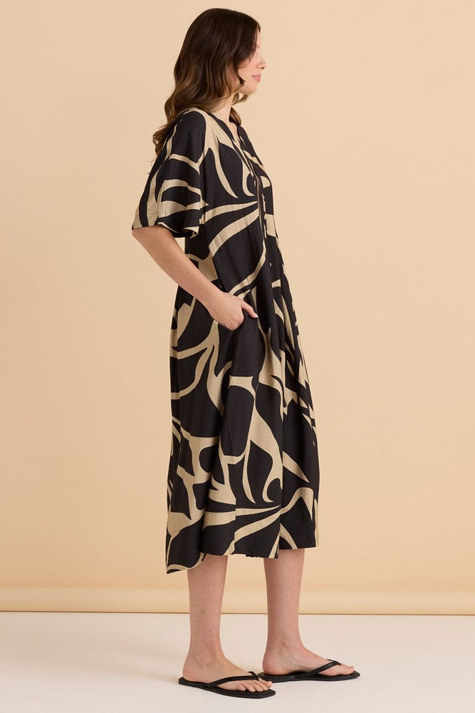 Betty Basics Camille Dress (Monochrome Floral)