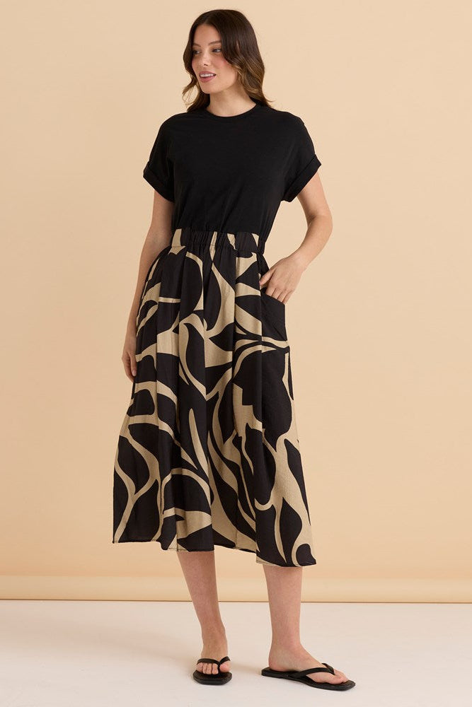 Betty Basics Ayden Dress (Monochrome Floral)