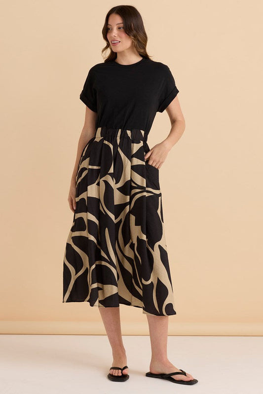 Betty Basics Ayden Dress (Monochrome Floral)