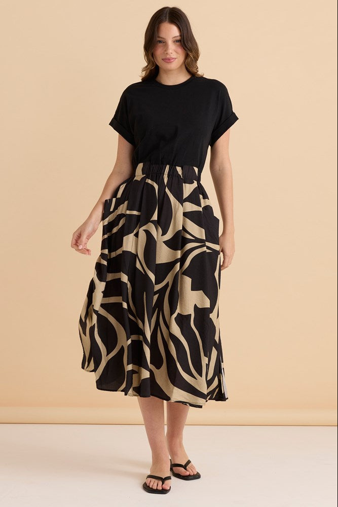 Betty Basics Ayden Dress (Monochrome Floral)