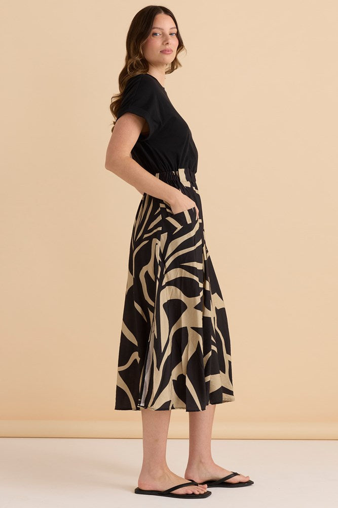 Betty Basics Ayden Dress (Monochrome Floral)