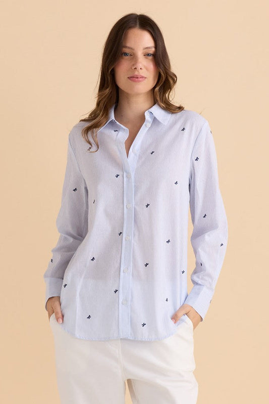 Betty Basics Reid Shirt (Blue Bow Stripe)