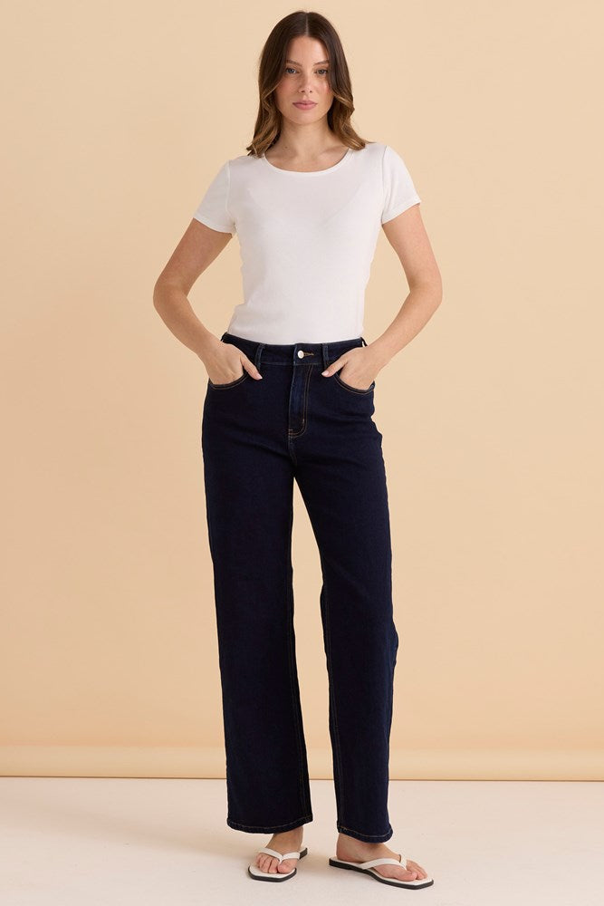 Image of Jeans. Productname: Betty Basics Straight Leg Jean Indigo Blue in Indigo Blue colour by brand - Betty Basics