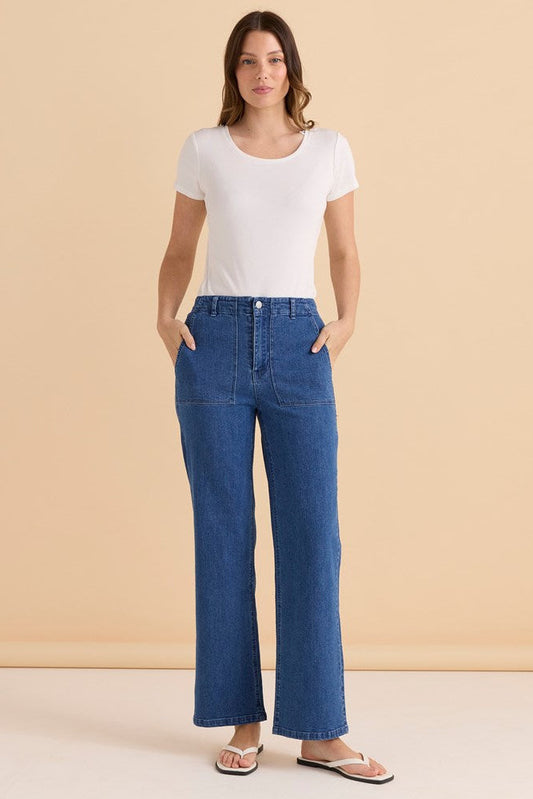 Image of Jeans. Productname: Betty Basics Relax Worker Jean Vintage Blue in Vintage Blue colour by brand - Betty Basics